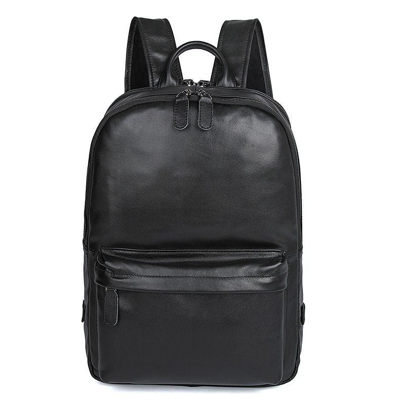 7273A Black Men's Genuine Vintage Leather Backpack Big Capacity Journey